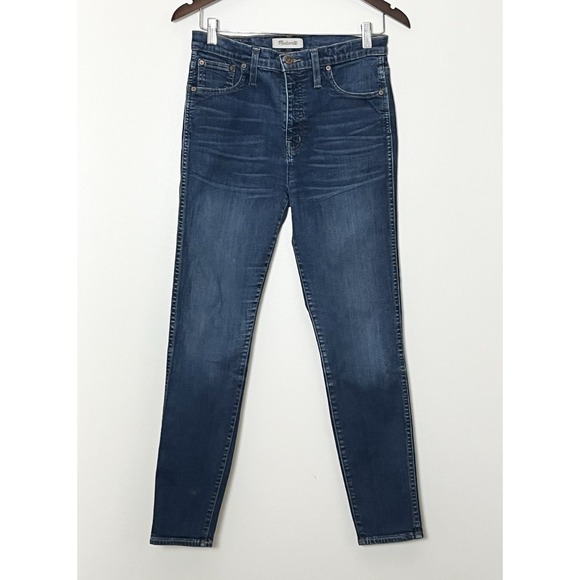 Madewell Jeans Women's 29 Blue 10" High Riser Skinny Skinny Stretch Coastal Boho - Picture 2 of 7
